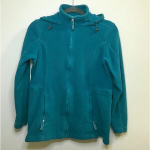 LANDS’ End Full Zip Fleece Teal Hoodie